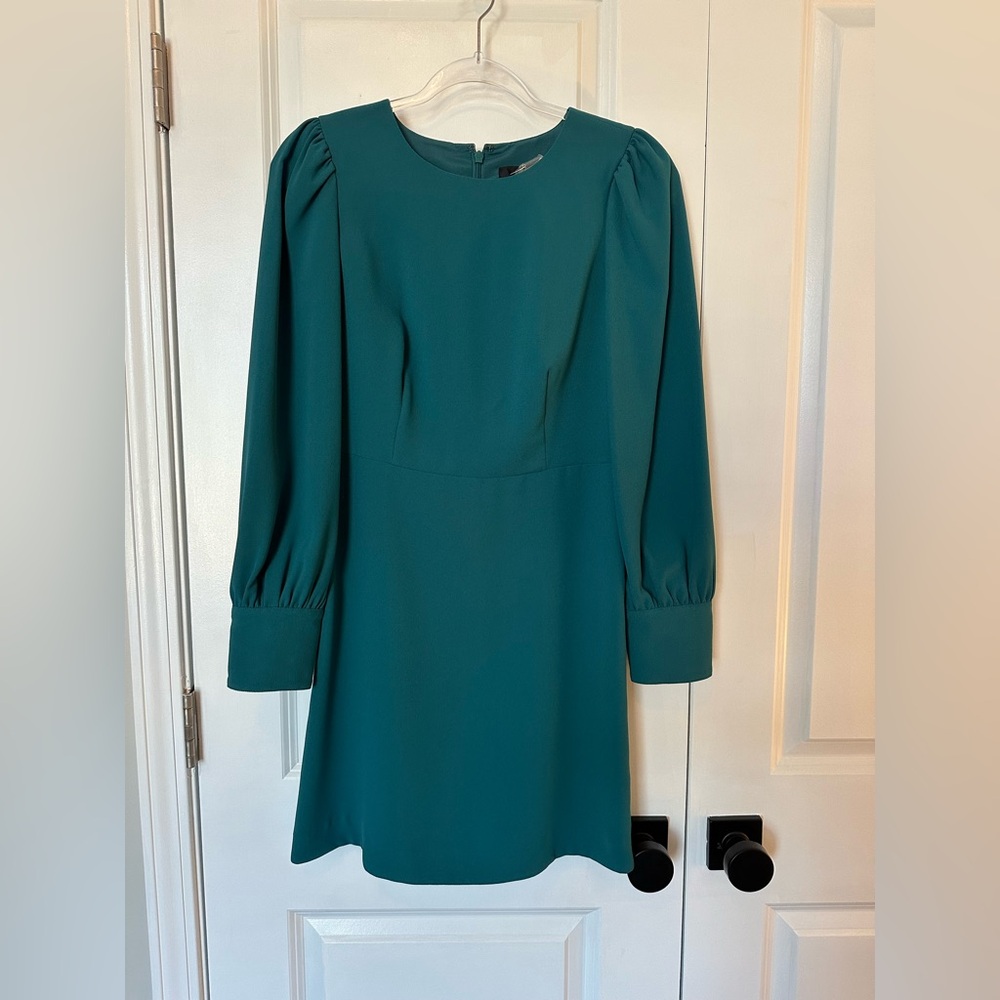 J. Crew Long Sleeve Dress 365 Crepe Spicy Jade (Size 4)